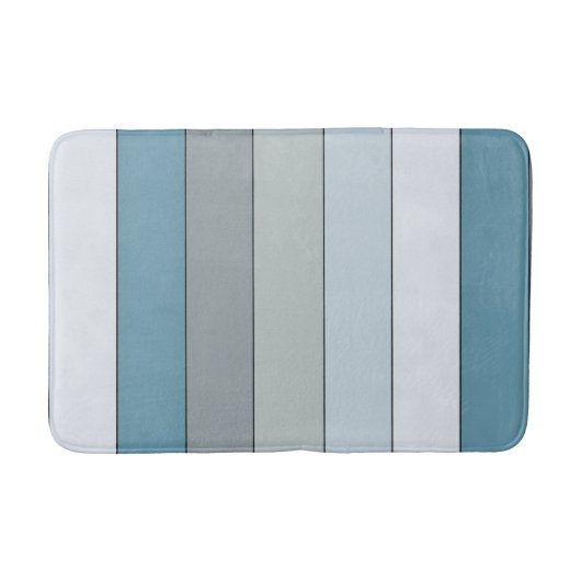 Blauwe en grijze kleurstrepen op Waterverf papier Badmat (Voorkant)