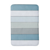 Blauwe en grijze kleurstrepen op Waterverf papier Badmat (Voorkant Verticaal)
