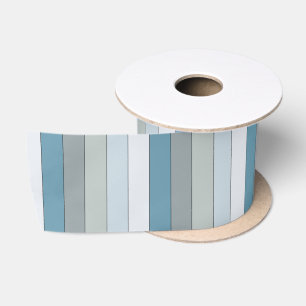 Blauwe en grijze kleurstrepen op Waterverf papier Satijnen Lint