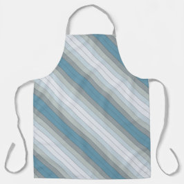 Blauwe en grijze kleurstrepen op Waterverf papier Schort