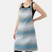 Blauwe en grijze kleurstrepen op Waterverf papier Schort (Insitu)