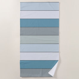 Blauwe en grijze kleurstrepen op Waterverf papier Strandlaken