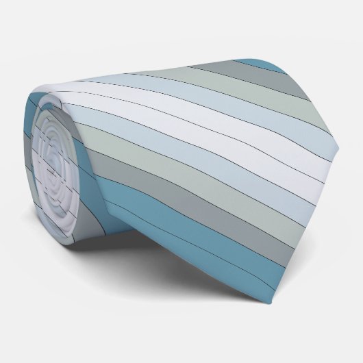 Blauwe en grijze kleurstrepen op Waterverf papier Stropdas (Opgerold)