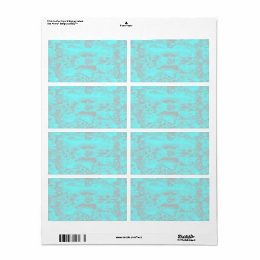 Blauwe en grijze marmer etiket (Full Sheet)