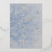 Blauwe en grijze marmer katholieke monogrammed Wed Folie Uitnodiging (Achterkant)