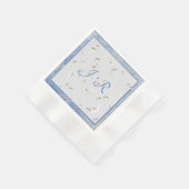Blauwe en grijze marmer-monogramed Napkins Servet (Hoek)
