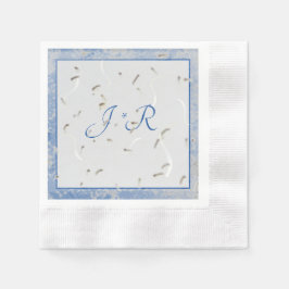 Blauwe en grijze marmer-monogramed Napkins Servet