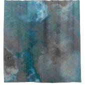 Blauwe en grijze Marmeren Textuur Douchegordijn (Voorkant)