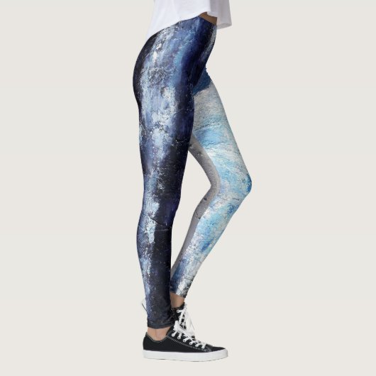 Blauwe en grijze oceaanzonnesode leggings (Rechts)
