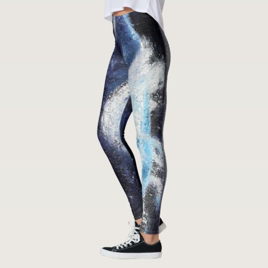 Blauwe en grijze oceaanzonnesode leggings (Links)