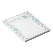 Blauwe en grijze olifant | Baby shower - Advies Notitieblok (Schuin)