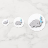 Blauwe en grijze olifant 🐘 | BABY SHOWER Confetti (Voorkanten)