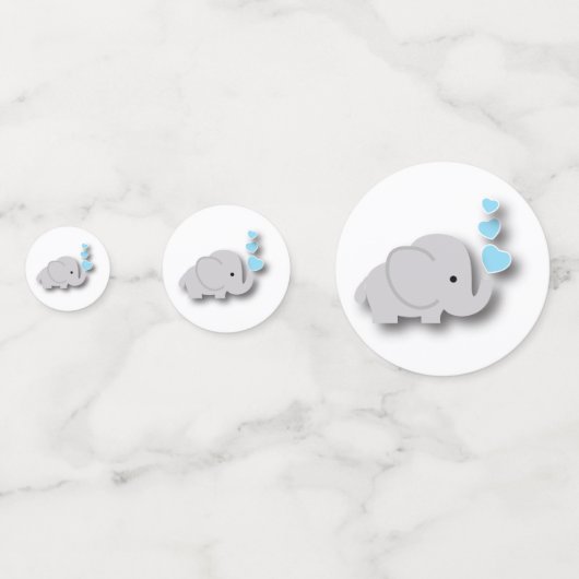 Blauwe en grijze olifant 🐘 | BABY SHOWER Confetti (Voorkanten)