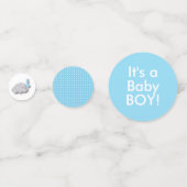 Blauwe en grijze olifant 🐘 | BABY SHOWER Confetti (Achterkanten)