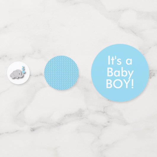 Blauwe en grijze olifant 🐘 | BABY SHOWER Confetti (Achterkanten)