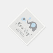Blauwe en Grijze Olifant Baby shower Servetten (Hoek)