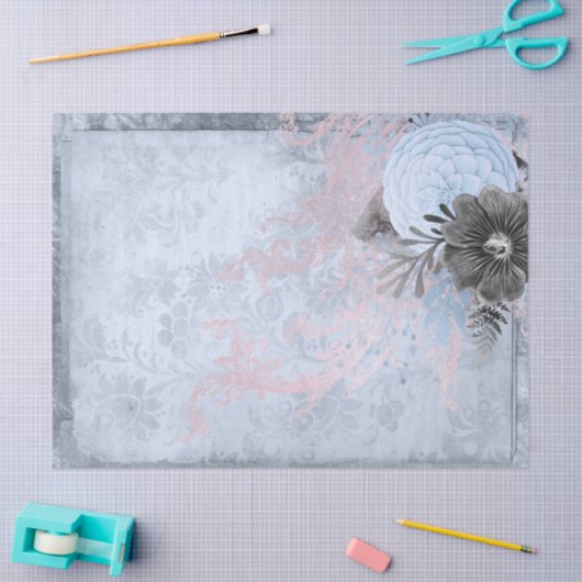 Blauwe en grijze ontkoppeling tissuepapier (Craft)