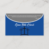 Blauwe en grijze pastor of Deacon Church Visitekaartje (Voorkant)