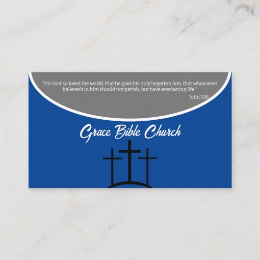 Blauwe en grijze pastor of Deacon Church Visitekaartje (Voorkant)