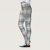 Blauwe en Grijze Polka Dots Pattern Leggings (Links)