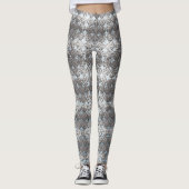 Blauwe en Grijze Polka Dots Pattern Leggings (Voorkant)
