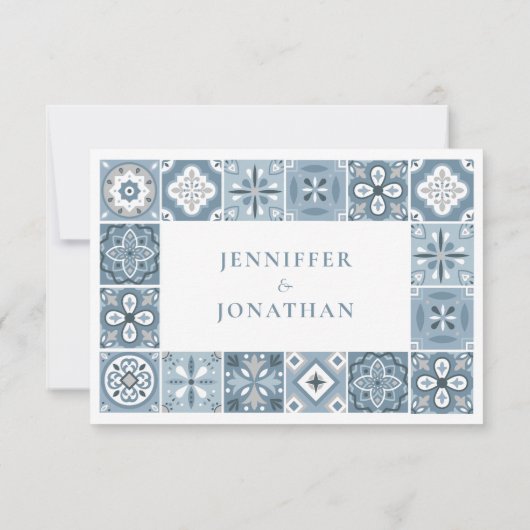 Blauwe en grijze Spaanse tegels (Achterkant)