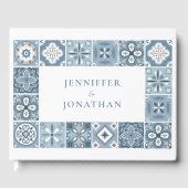 Blauwe en grijze Spaanse tegels Gastenboek (Voorkant)