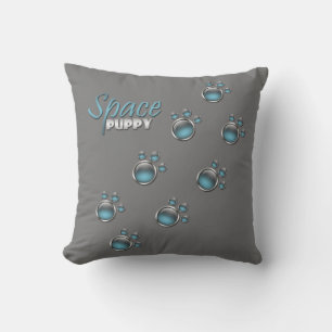 Blauwe en grijze "Space Puppy" schildert Pillow Kussen