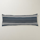 Blauwe en grijze strepen lichaamskussen (Achterkant)