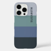 Blauwe en grijze strepen patroon Case-Mate iPhone case (Achterkant)