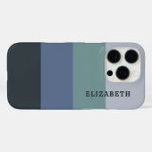 Blauwe en grijze strepen patroon Case-Mate iPhone case (Achterkant (horizontaal))