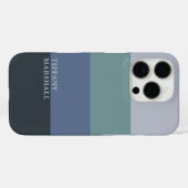 Blauwe en grijze strepen patroon Case-Mate iPhone case (Achterkant (horizontaal))
