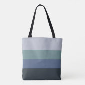 Blauwe en grijze strepen patroon tote bag (Achterkant)