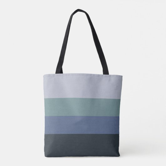 Blauwe en grijze strepen patroon tote bag (Achterkant)