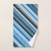 Blauwe en grijze stripeset bad handdoek (Handdoek)