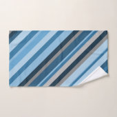 Blauwe en grijze stripeset bad handdoek (Handdoek)