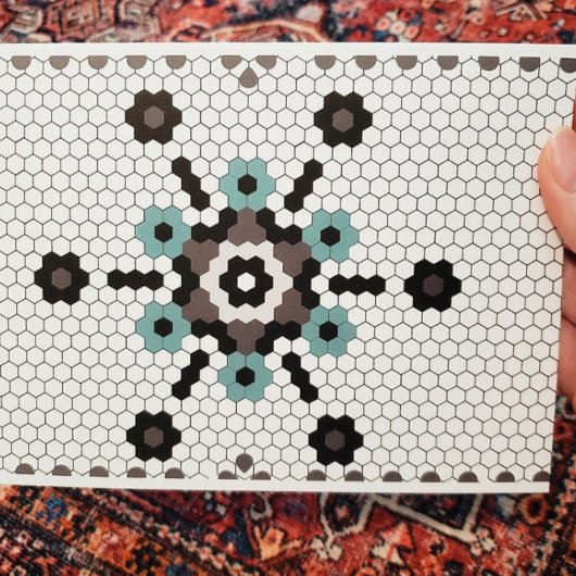 Blauwe en grijze Tegel Blank feestdag Kaart