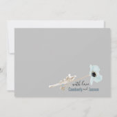 Blauwe en grijze Waterverf Bedankkaart (Achterkant)