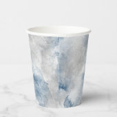 Blauwe en grijze Waterverf bruiloft Papieren Bekers (Rechts)