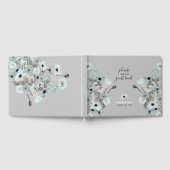 Blauwe en grijze Waterverf Gastenboek (Volledig)