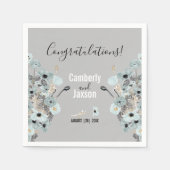 Blauwe en grijze Waterverf Servet (Voorkant)