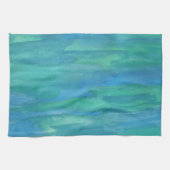 Blauwe en groene aardtoononen theedoek (Horizontaal)