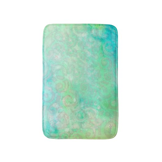 Blauwe en groene Abstracte kunst Badmat (Voorkant Verticaal)