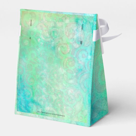Blauwe en groene Abstracte kunst Bedankdoosjes (Achterkant)