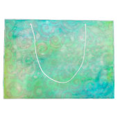 Blauwe en groene Abstracte kunst Groot Cadeauzakje (Achterkant)