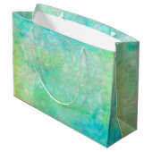 Blauwe en groene Abstracte kunst Groot Cadeauzakje (Achterkant Gekanteld)