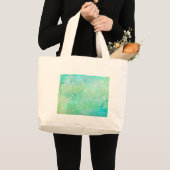 Blauwe en groene Abstracte kunst Grote Tote Bag (Voorkant (product))