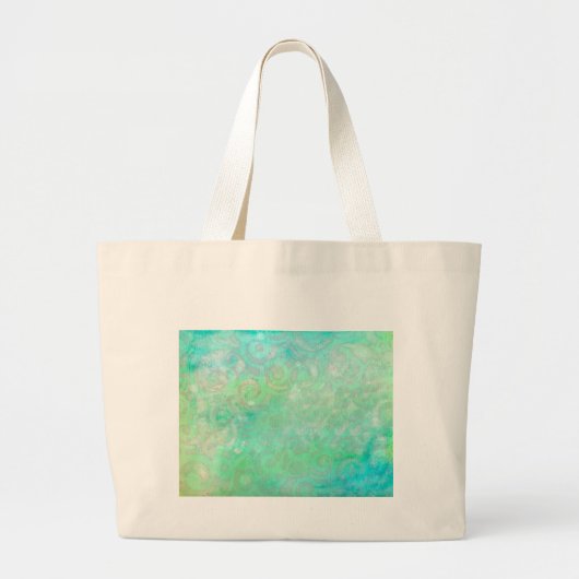 Blauwe en groene Abstracte kunst Grote Tote Bag (Voorkant)