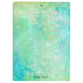 Blauwe en groene Abstracte kunst Klembord (Achterkant)