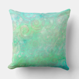 Blauwe en groene Abstracte kunst Kussen